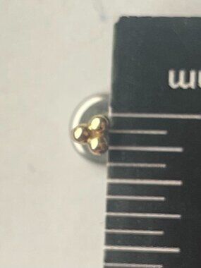 BVLA Threaded Tri Bead Cluster in 14k yellow gold 16g